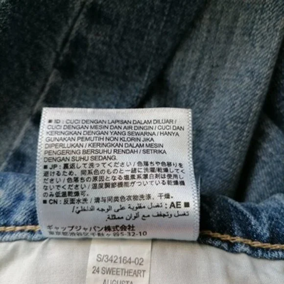 Old Navy Womens Blue High Rise Distressed The Sweetheart Straight Jeans Size 16 - Picture 8 of 8